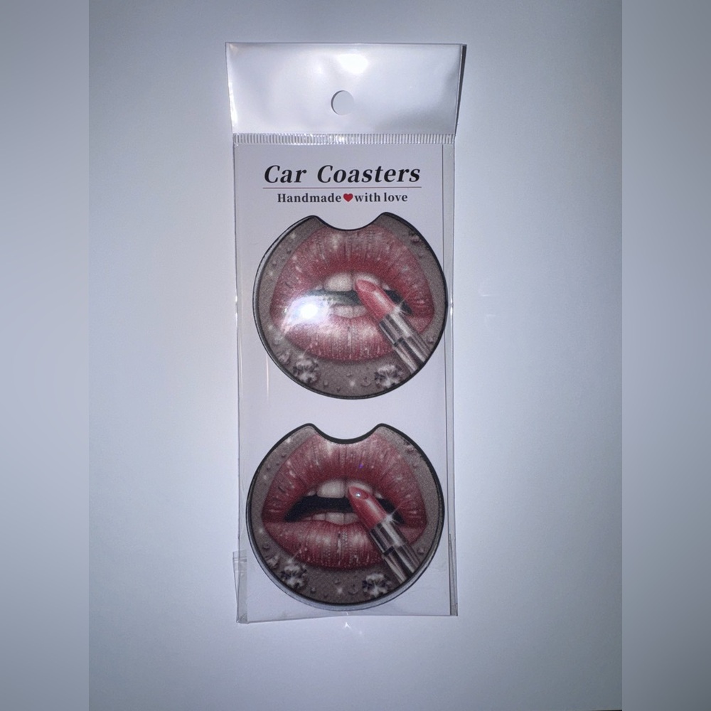 Lip Print Car Coasters